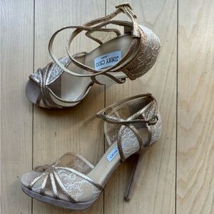 Jimmy Choo Lace Pattern Accents D’Orsay Pumps